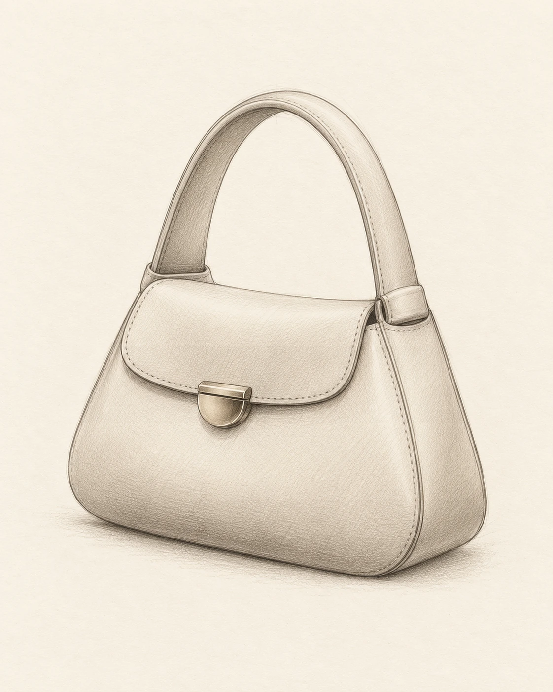 Pencil sketch of a handbag