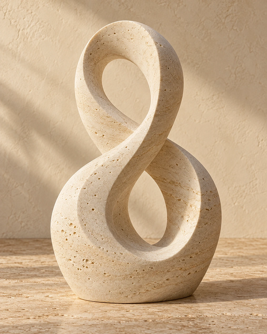 Ivory stone infinity sculpture