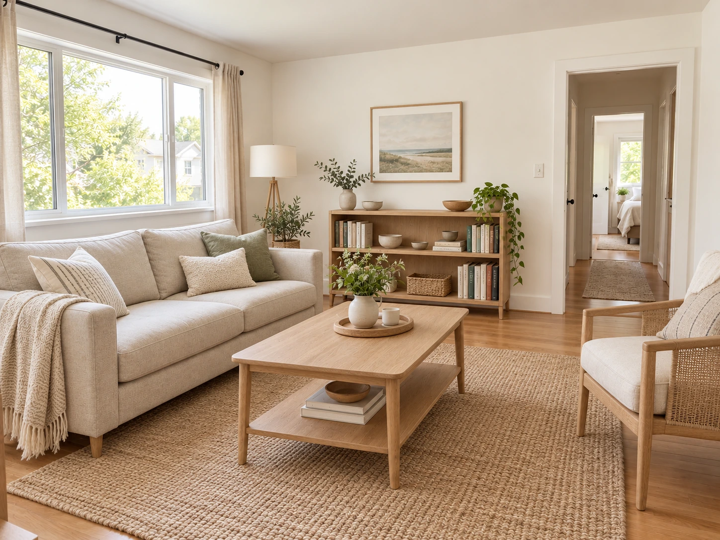 Ein hellerer Look fürs kleine Wohnzimmer — Nachher